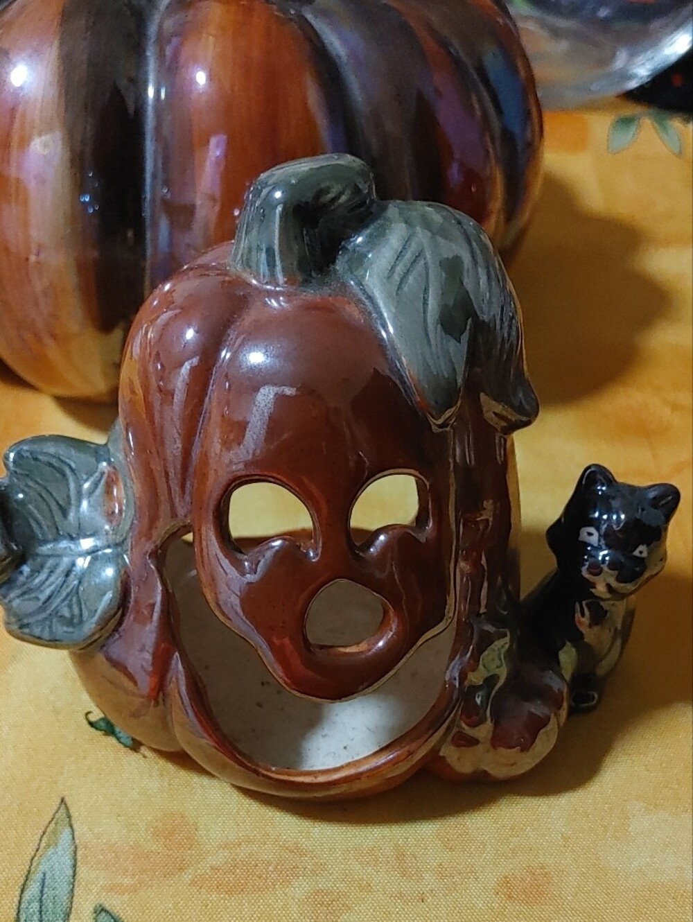 Ceramic Autumn Pumpkin Décor Set - Rust/Brown - Picture 5 of 9